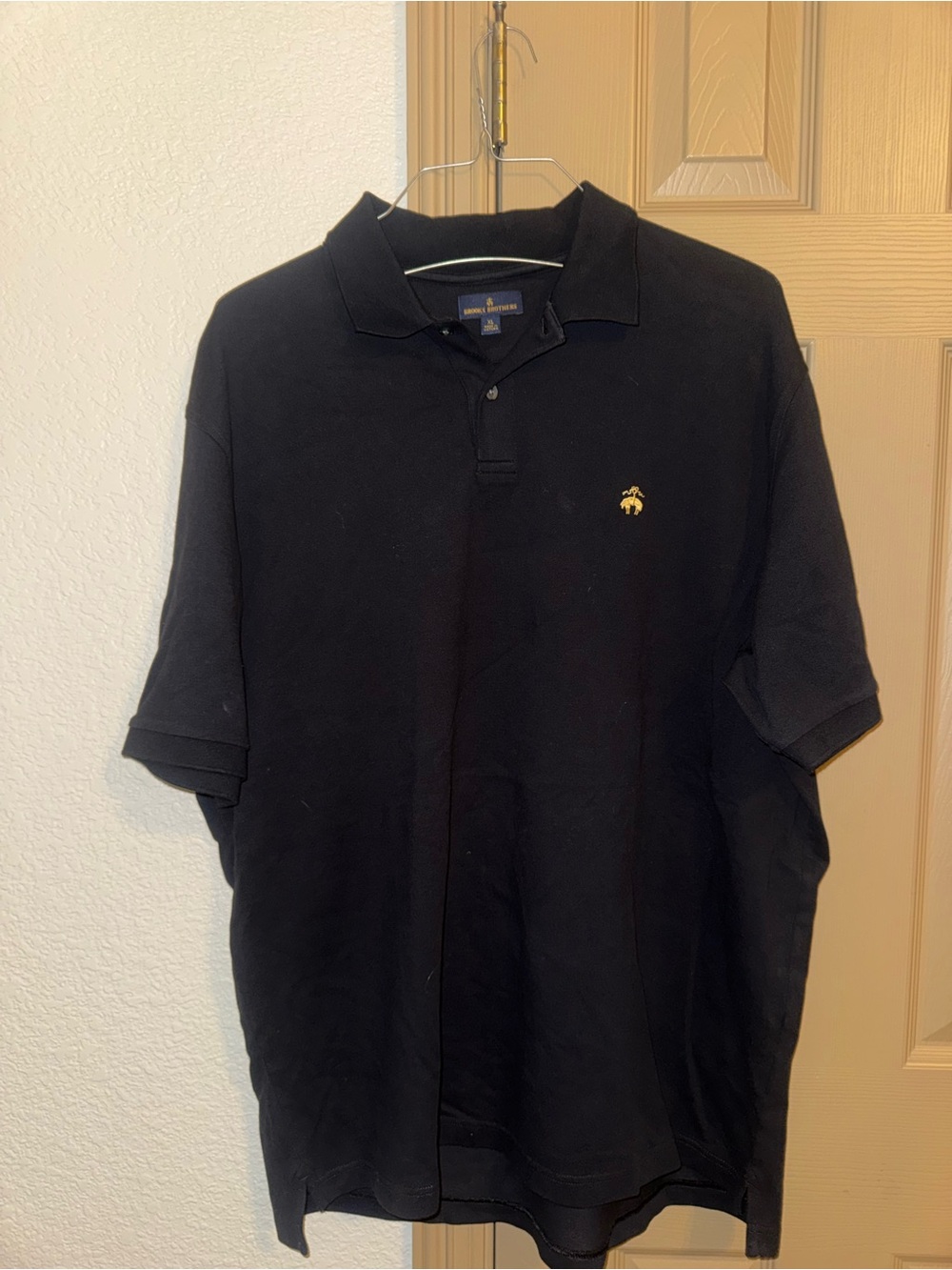 Brooks Brothers Black Polo with Gold Embroidered Logo